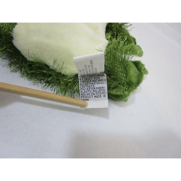 Ganz Webkinz Frog 8" Plush Fuzzy Long Hair Green Stuffed Animal EUC - Picture 7 of 11
